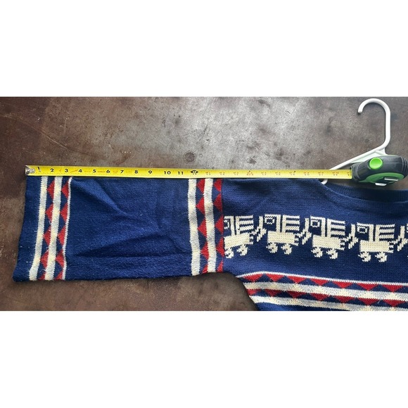 Vintage Bronson of California Acrylic Womens 70s Cropped Blue Ski Sweater Large - Picture 9 of 9